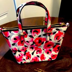 Kate Spade Street Satchel “Rose Bud” Crossbody w/detachable strap gold chain